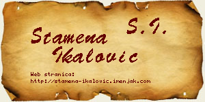Stamena Ikalović vizit kartica